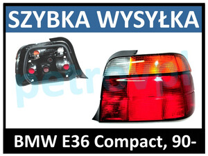 BMW 3 E36 90-, Lampa tylna COMPACT żółta PRAWA