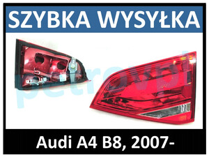 Audi A4 B8 08-, Lampa tylna Sedan wewn. nowa ORYG. PRAWA