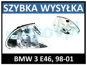 BMW 3 E46 98-01, Kierunkowskaz biały nowy PRAWY