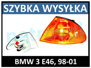 BMW 3 E46 98-01, Kierunkowskaz żółty nowy LEWY