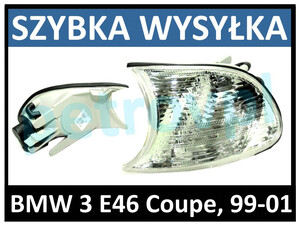 BMW 3 E46 99-01, Kierunkowskaz COUPE biały LEWY