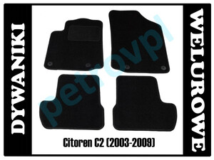 Citroen C2 2003-2009, Dywaniki WELUROWE 0,8cm!