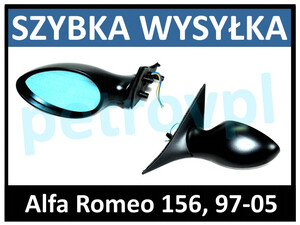 Alfa Romeo 156 97-03, Lusterko ELE czarne LEWE