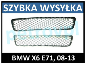 BMW X6 E71 08-13, Atrapa kratka zderzaka DOLNA śr