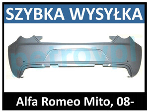 Alfa Romeo Mito 08-, Zderzak TYŁ nowy TYLNY + PDC