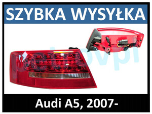 Audi A5 2007-, Lampa tylna zewn. LED 5D nowa LEWA