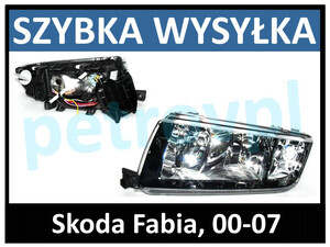 Skoda Fabia 00-07, Reflektor lampa CZARNA HELLA new LEWA