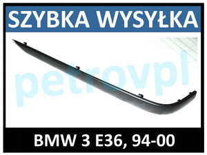 BMW 3 E36 94-00, Listwa zderzaka tył do mal. LEWA