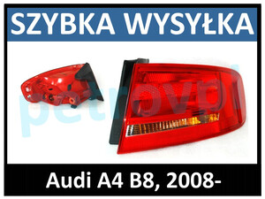 Audi A4 B8 08-, Lampa tylna Sedan nowa ORYG. PRAWA