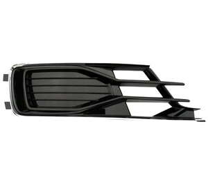 Audi A6 C7 14-, Atrapa kratka zderzaka czarny/chrom PRAWA