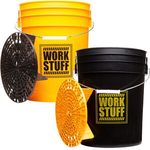 Wiadro + separator WORK STUFF - Bucket WASH+RINSE żółte+czarne