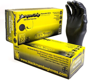 Rękawice nitrylowe - BLACK MAMBA TORQUE GRIP rozmiar XL