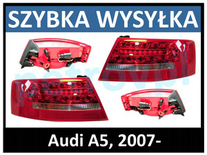 Audi A5 2007-, Lampa tylna zewn. LED 5D nowa L+P