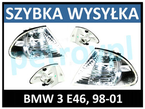 BMW 3 E46 98-01, Kierunkowskaz biały nowy L+P kpl