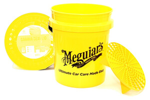 Wiadro profesjonalne MEGUIARS - Professional Wash Bucket - Yellow 18,9L + separator Grit Guard + wieczko Gamma Seal Lid