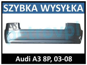 Audi A3 8P 03-08, Zderzak tylny NOWY tył 3D