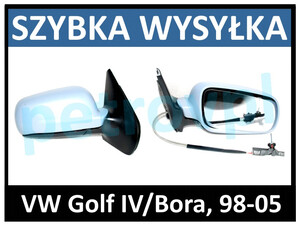 VW Golf IV/Bora 98-05, Lusterko MAN malow duże PRAWE