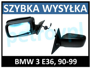 BMW 3 E36 Coupe 90-, Lusterko ELE czarne LEWE new