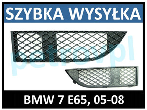 BMW 7 E65 05-08, Atrapa kratka zderzaka nowa LEWA