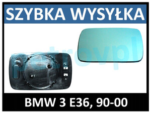 BMW 3 E36 90-, Wkład lusterka OGRZ niebieski LEWY