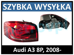 Audi A3 8P 2008-, Lampa tylna 3D HELLA nowa LEWA