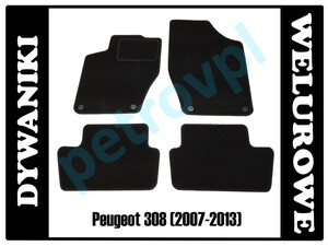 Peugeot 308 2007-2013, Dywaniki WELUROWE 0,8cm!