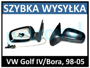VW Golf IV/Bora 98-05, Lusterko MAN czarne LEWE