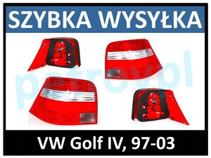 VW Golf IV 97-03, Lampa tylna BIAŁA nowa L+P kpl