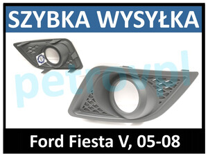 Ford Fiesta 05-, Atrapa kratka zderzaka hal SZARA LEWA