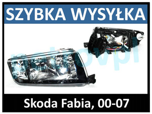 Skoda Fabia 00-07, Reflektor lampa CZARNA HELLA new PRAWA
