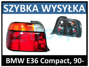 BMW 3 E36 90-, Lampa tylna COMPACT żółta LEWA