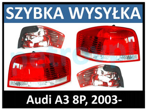 Audi A3 8P 2003-, Lampa tylna 3D nowa L+P