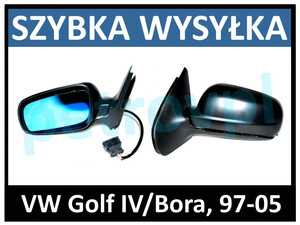 VW Golf IV/Bora 98-05, Lusterko ELE czarne LEWE