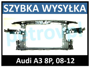 Audi A3 8P 08-12, Pas przedni KOMPLET plastik+stal