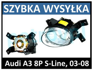 Audi A3 8P 03-, Halogen H11 S-LINE nowy ORYG. LEWY