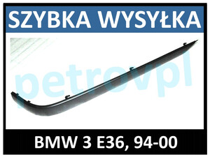 BMW 3 E36 94-00, Listwa zderzaka tył czarna PRAWA