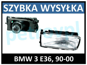 BMW 3 E36 90-00, Halogen H1 z ramką nowy TYC LEWY