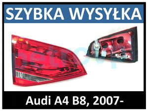 Audi A4 B8 08-, Lampa tylna Sedan wewn. nowa ORYG. LEWA