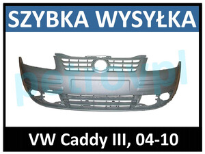 VW Caddy III 04-, Zderzak przedni PRZÓD szary NOWY