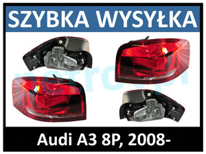 Audi A3 8P 2008-, Lampa tylna 3D HELLA nowa L+P kpl