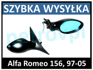Alfa Romeo 156 97-03, Lusterko ELE czarne PRAWE